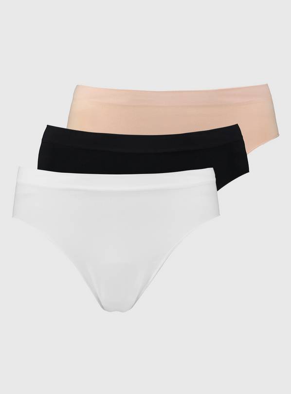 Buy Neutral Seamless High Leg Knickers 3 Pack M L Knickers